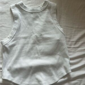 plain white cropped tank